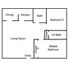 Two bedroom floor plan